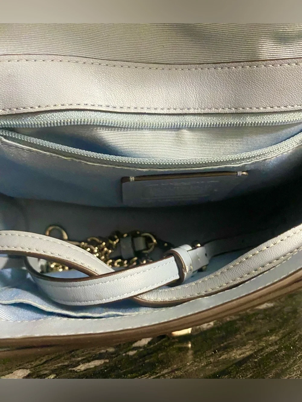 Coach Faye Turnlock Leather and Suede Crossbody Bag
